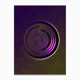 Geometric Neon Glyph on Jewel Tone Triangle Pattern 012 Canvas Print