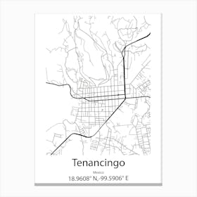 Tenancingo,Mexico Minimalist Map Stampe su tela