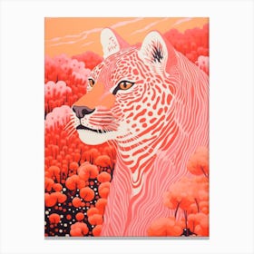 Cheetah In The Wild Orange Portrait Canvas Print