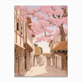 Nicosia Cyprus 4 Vintage Pink Travel Illustration Canvas Print