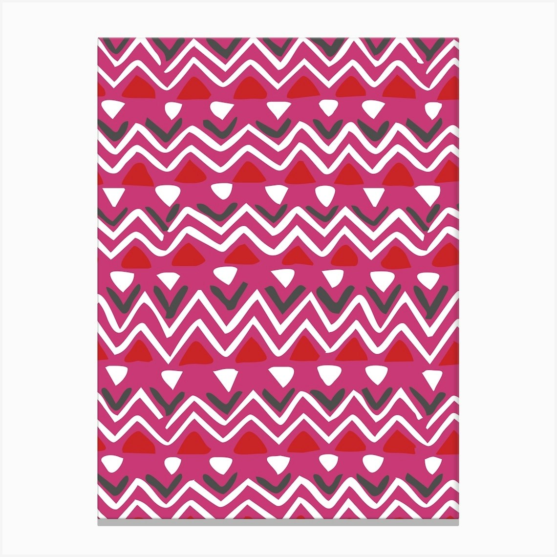 Pink Chevron Pattern Canvas Print by Tārā Design Studio