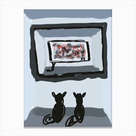 Cat Watching Tv Canvas Print