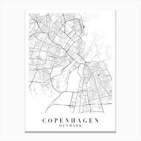 Copenhagen Denmark Street Map Minimal Canvas Print