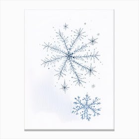 Frozen, Snowflakes, Pencil Illustration 2 Canvas Print