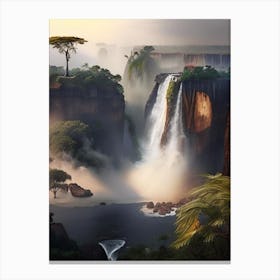 Victoria Falls, Zambia And Zimbabwe Realistic Photograph (3) Canvas Print
