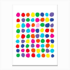 Rainbow Spotty Dots Canvas Print