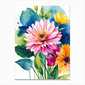 Watercolor Flowers 60 Canvas Print