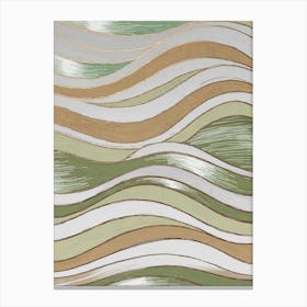 Green Wavy Pattern Canvas Print