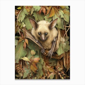 Botanical Fruit Bat Illustration 1 Canvas Print