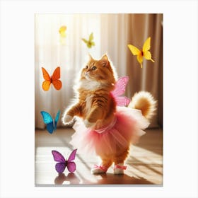 Cat In A Tutu Canvas Print