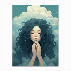 Girl In The Clouds 1 Canvas Print