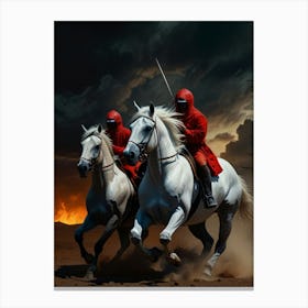 Two Knights On Horseback Canvas Print