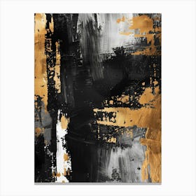 Abstract Black And Gold Painting 2 Canvas Print