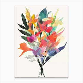 Heliconia 1 Collage Flower Bouquet Canvas Print