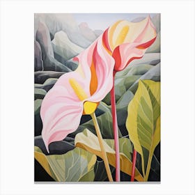 Flamingo Flower 2 Flower Painting Canvas Print