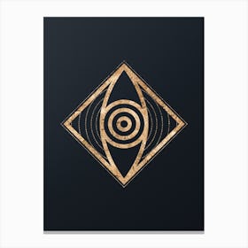 Abstract Geometric Gold Glyph on Dark Teal n.0182 Canvas Print