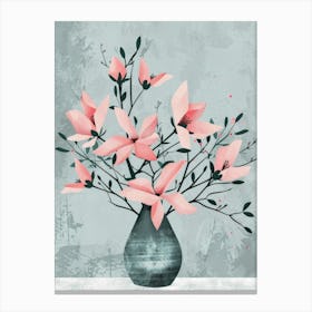 Pink Flowers In A Vase 11 Canvas Print