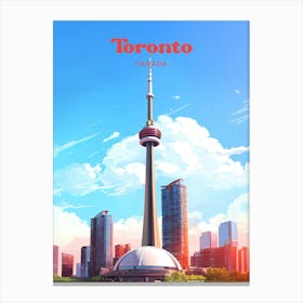 Toronto Canada CN Tower Travel Art Canvas Print