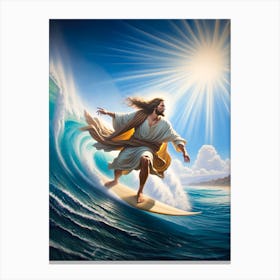 Jesus Surfing 3 Canvas Print