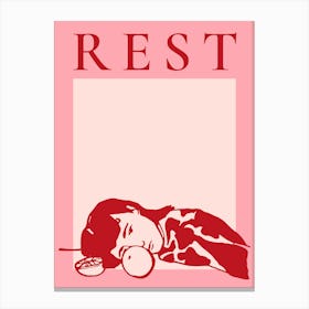 Rest, Pink Canvas Print