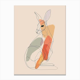 Kangaroo - Boho, Line Art 1 Canvas Print