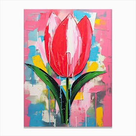 Floral Rhapsody: Neo-Expressionism Tulip Canvas Print