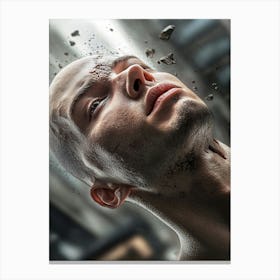 Man With Broken Head Canvas Print