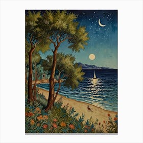 William Morris Night On The Beach Canvas Print