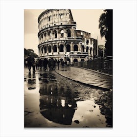 Rome, Italy,  Black And White Analogue Photography  2 Canvas Print