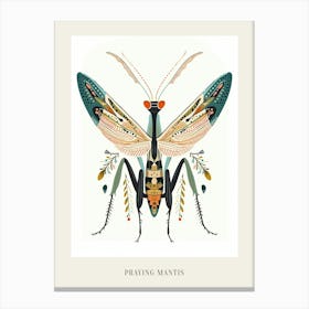 Colourful Insect Illustration Praying Mantis 8 Poster Canvas Print
