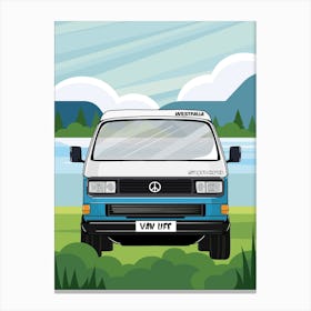 VW Van by the lake Canvas Print