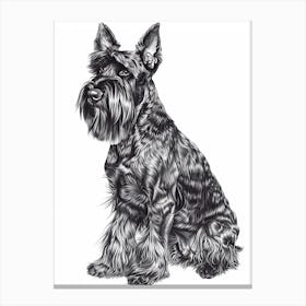 Giant Schnauzer Line Sketch 2 Canvas Print