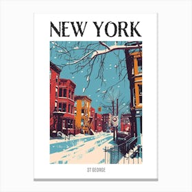 St George New York Colourful Silkscreen Illustration 4 Poster Canvas Print