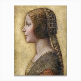Profile Of A Young Fiancée, Leonardo Da Vinci Canvas Print