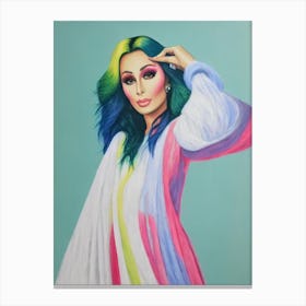 Cher 2 Colourful Illustration Canvas Print