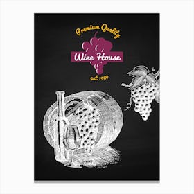 Wine Cellar Design Vector Illustration — wine poster, kitchen poster, wine print Canvas Print