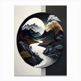 Landscapes 16, Yin and Yang Illustration Canvas Print