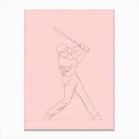 Baseball Player Swinging A Bat 1 Canvas Print