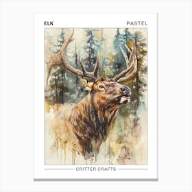 Elk Pastel Watercolour 2 Poster Lienzo