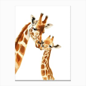 Watercolor Giraffes Kids and Nursery Canvas Print