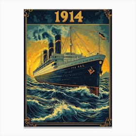 Aihrgdesign A Vintage Travel Poster Of A Grand Steamship Emba E66812ac Bada 4480 9034 033577e273c9 1 Canvas Print