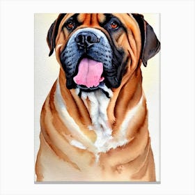 Bullmastiff Watercolour dog Canvas Print