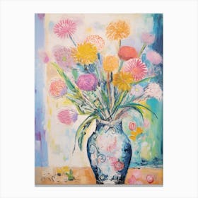 Flower Painting Fauvist Style Globe Amaranth 1 Canvas Print