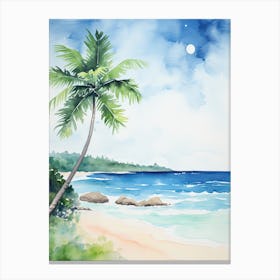 Watercolour Of Flamenco Beach   Culebra Puerto Rico 0 Canvas Print