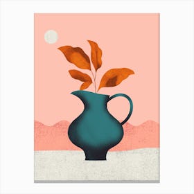 Jug With Leaves Canvas Print