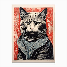 Cat In Bandana Canvas Print