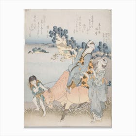 Women On The Beach At Enoshima Ii, Katsushika Hokusai Canvas Print