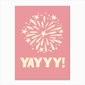 Celebration Print Uplifting Wall Art Pink Home Decor Fireworks Canvas Print