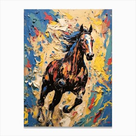 A Horse Painting In The Style Of Impasto 1 Canvas Print