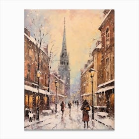 Vintage Winter Painting Vienna Austria 1 Canvas Print